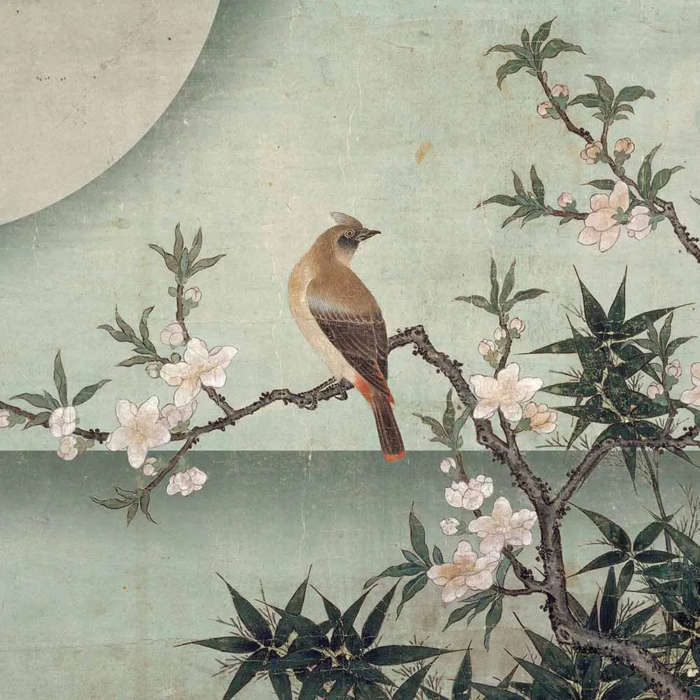 WallPepper – Wallpaper Bird on peach blossom 3D Model