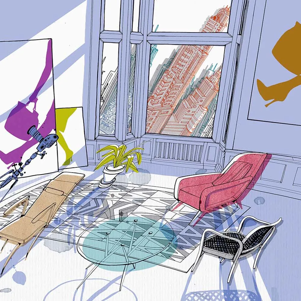 WallPepper – Wallpaper Oblique Interior 3D Model