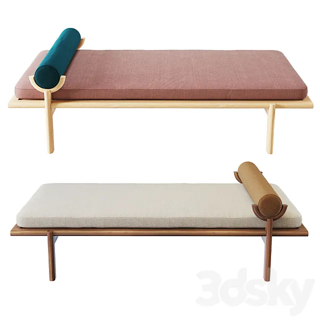 Walnut crescent lounge 3DModel Walnut crescent lounge 3DModel