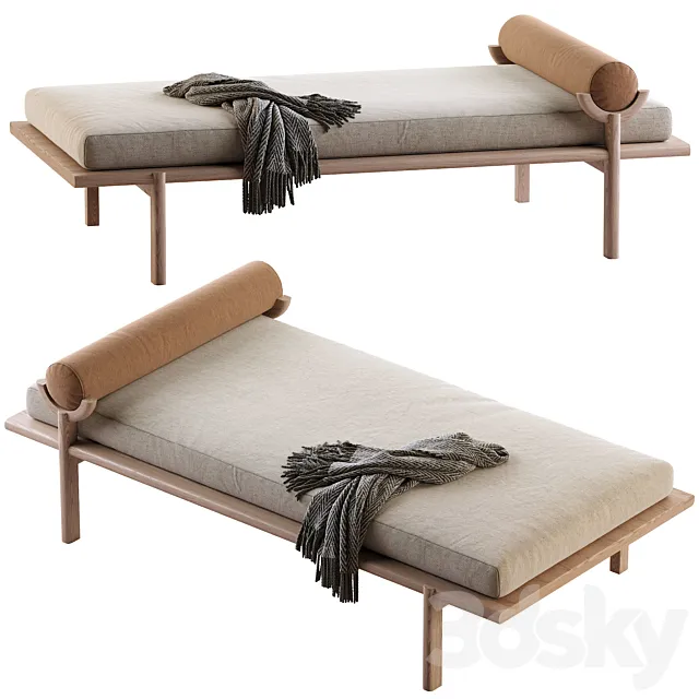 Walnut Crescent Lounge by Vonnegut Kraft 3D Model Walnut Crescent Lounge by Vonnegut Kraft 3D Model