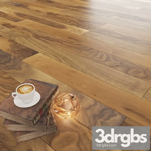 Walnut natural parquet 3D Model Download