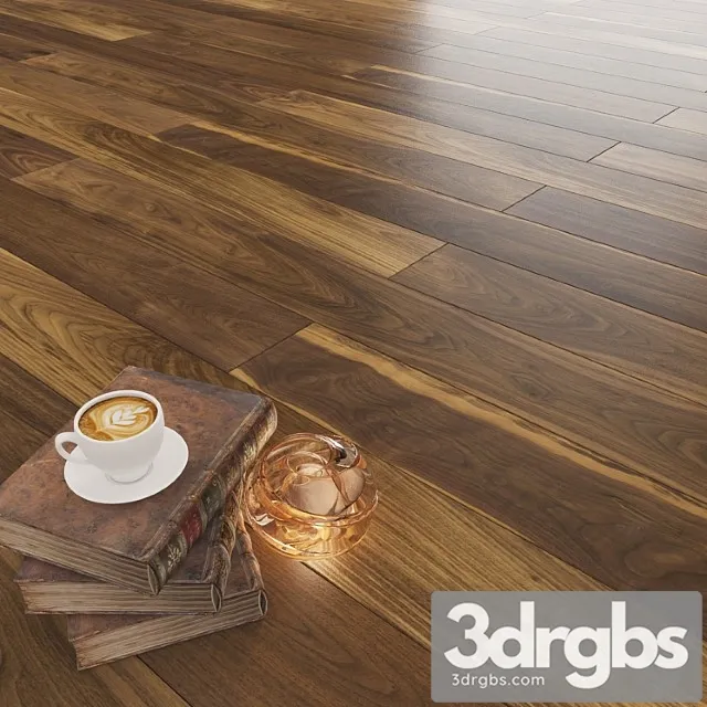 Walnut polish flooring 3D Model Download