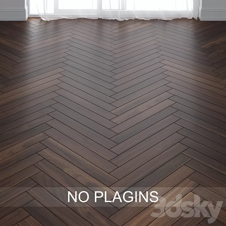 Walnut Wood Parquet Floor vol.007 in 2 types 3D Model