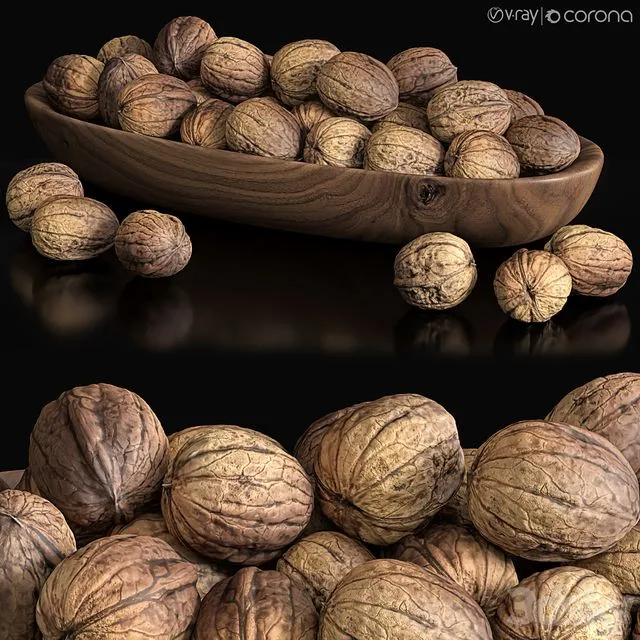 Walnut_set 3D Model