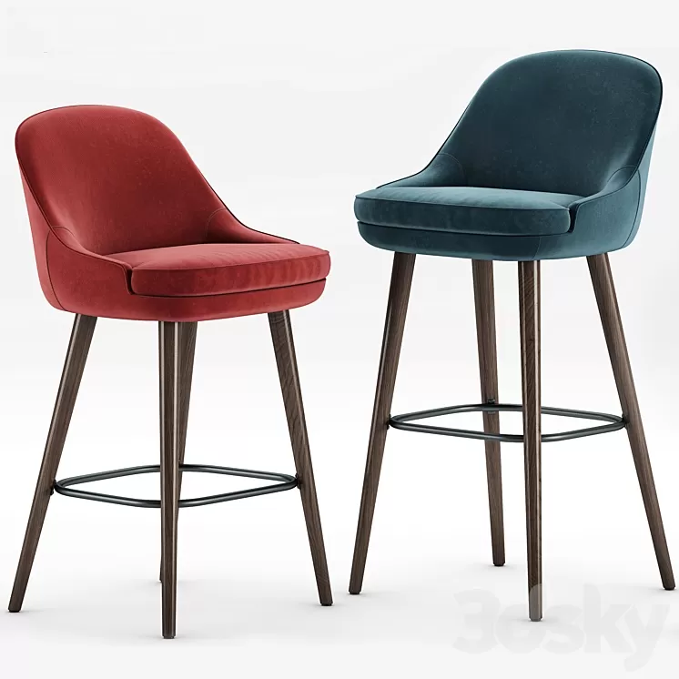 Walter Knoll 375 Bar Stool and Barhocker 3D Model Walter Knoll 375 Bar Stool and Barhocker 3D Model