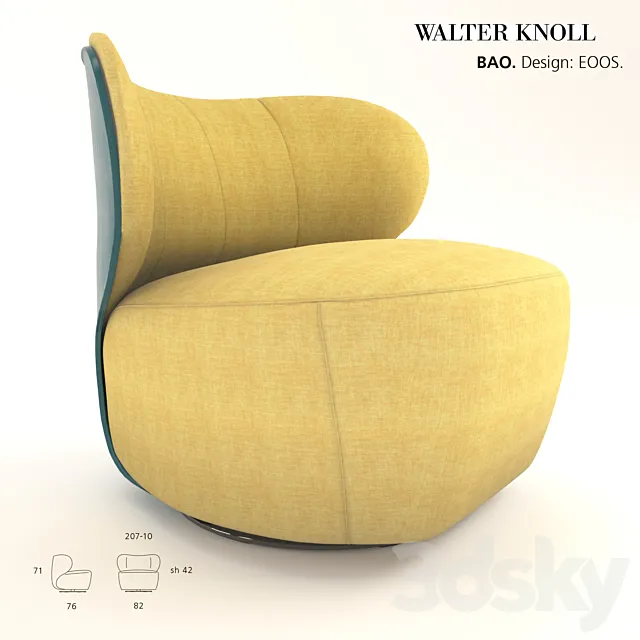 Walter Knoll Bao armchair 3D Model