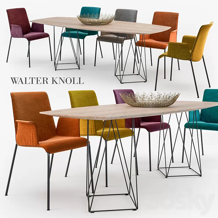 Walter Knoll Liz chair Joco table 3D Model Walter Knoll Liz chair Joco table 3D Model