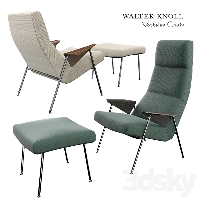 WALTER KNOLL Votteler Chair 3D Model