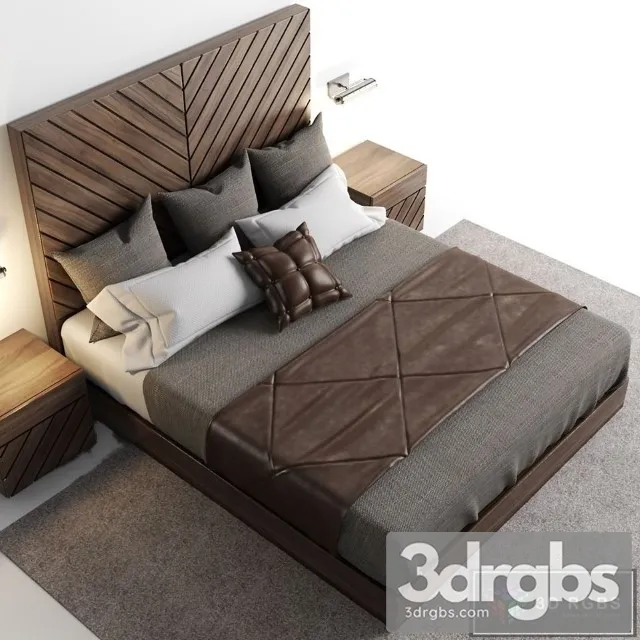 Wanut Bed 3D Model Download
