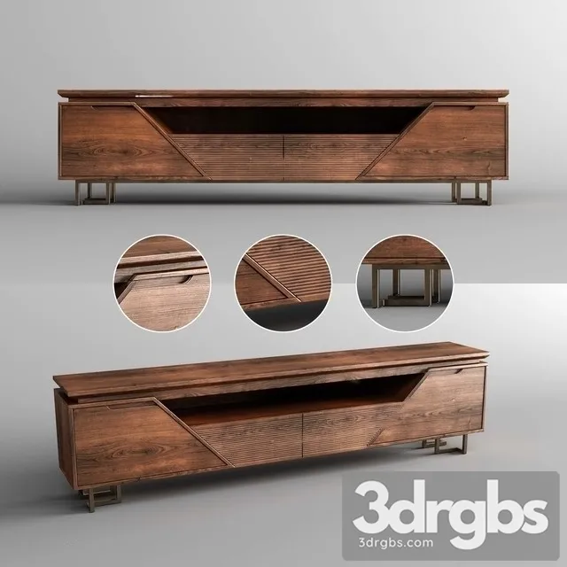 Wanut Chest Of Drawer 3D Model Download