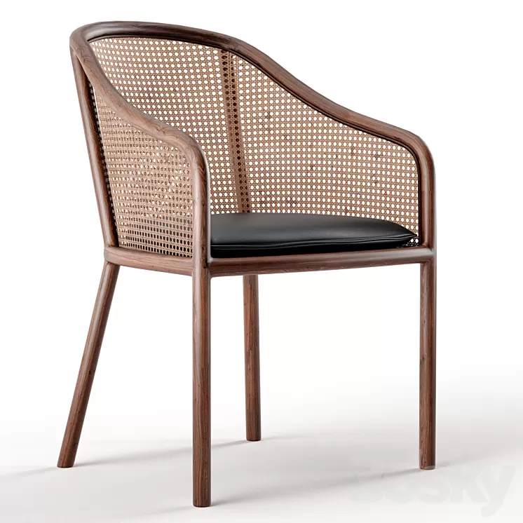 WARD BENNETT CANE LANDMARK LOUNGE CHAIR 3D Model Free Download