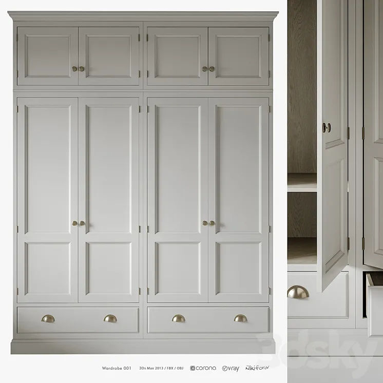 Wardrobe 001 3D Model Free Download