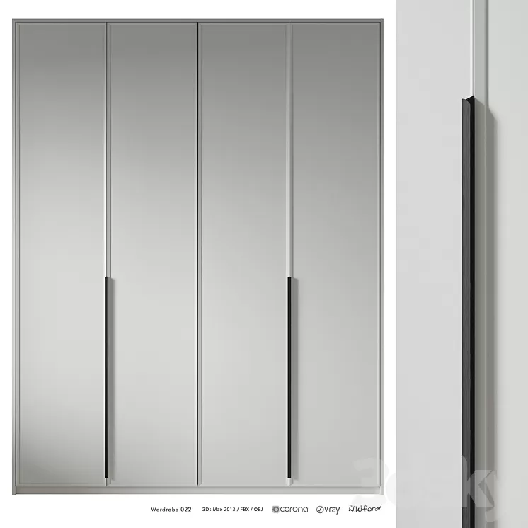 Wardrobe 022 3D Model Free Download