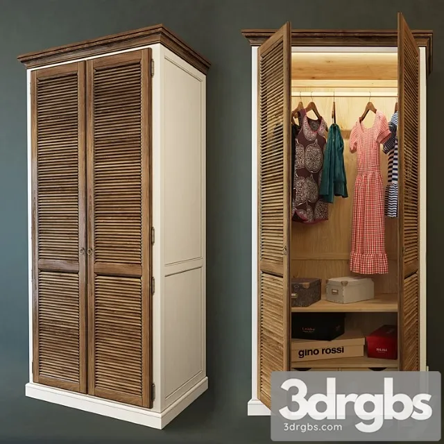 Wardrobe 2-door folk. wellige 3D Model Download