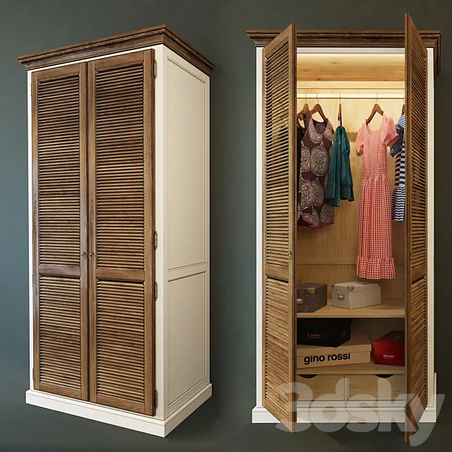 Wardrobe 2-door Folk. Wellige 3D Model