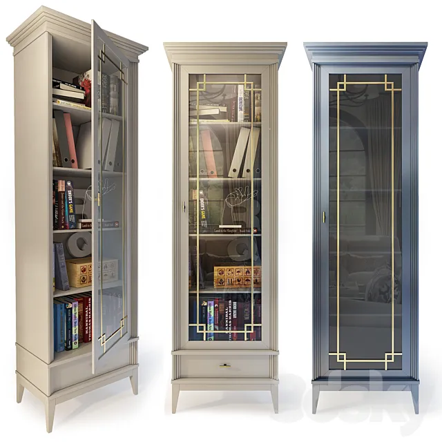 Wardrobe _ Showcase Manhattan. Showcase _ bookcase 3D Model