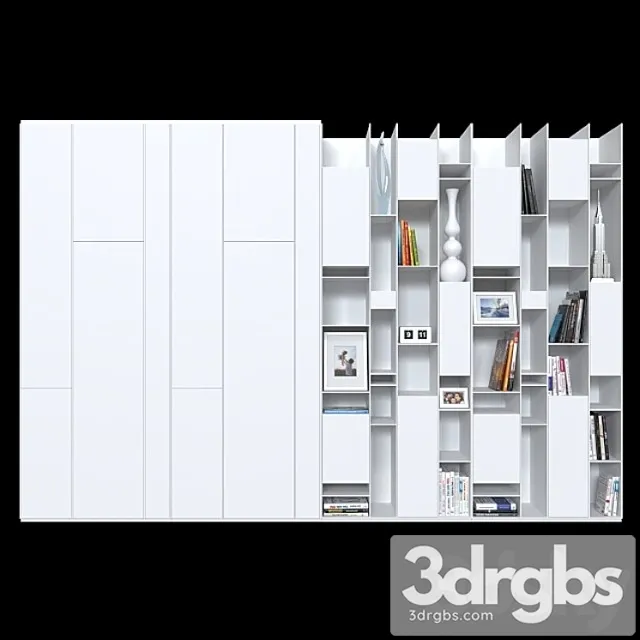 Wardrobe and shelving mdf italia random. 3D Model Download