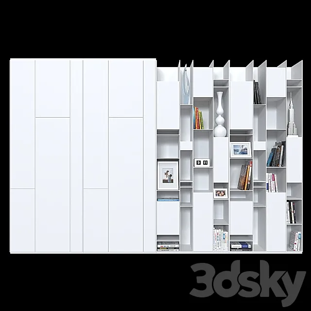 Wardrobe and shelving MDF Italia Random. 3D Model Wardrobe and shelving MDF Italia Random. 3D Model