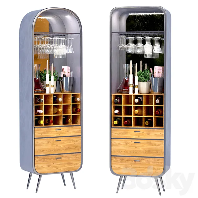 Wardrobe bar with alcohol 3D Model
