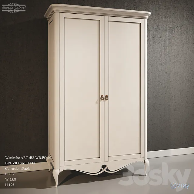 Wardrobe brevio salotti-paola 3D Model Wardrobe brevio salotti-paola 3D Model