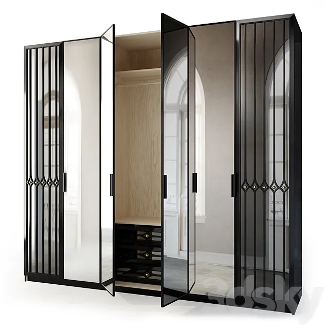 Wardrobe cabinet for clothes Dupont. Wardrobe by evmoda 3D Model