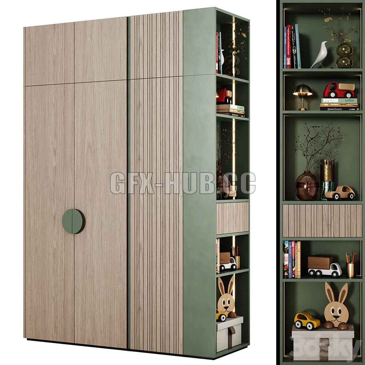 Wardrobe Children & 39 S Modular 02 3D Model