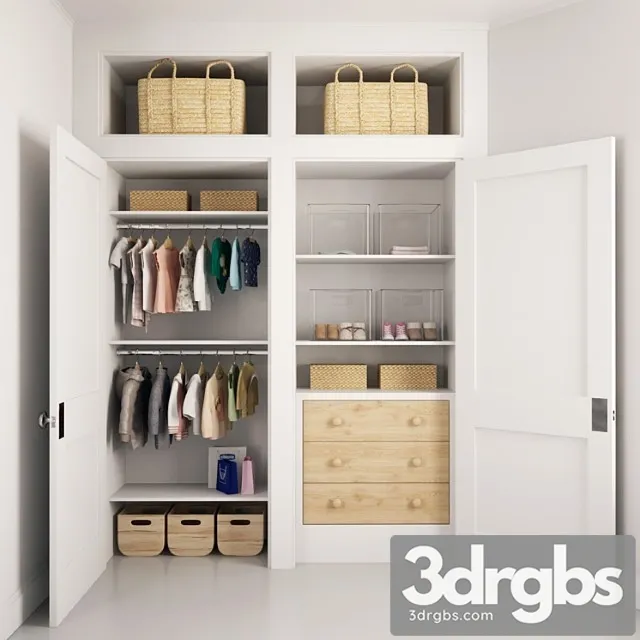 Wardrobe Children&_3 3D Model Download