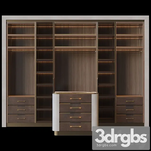Wardrobe Closet With Island 2 3D Model Download