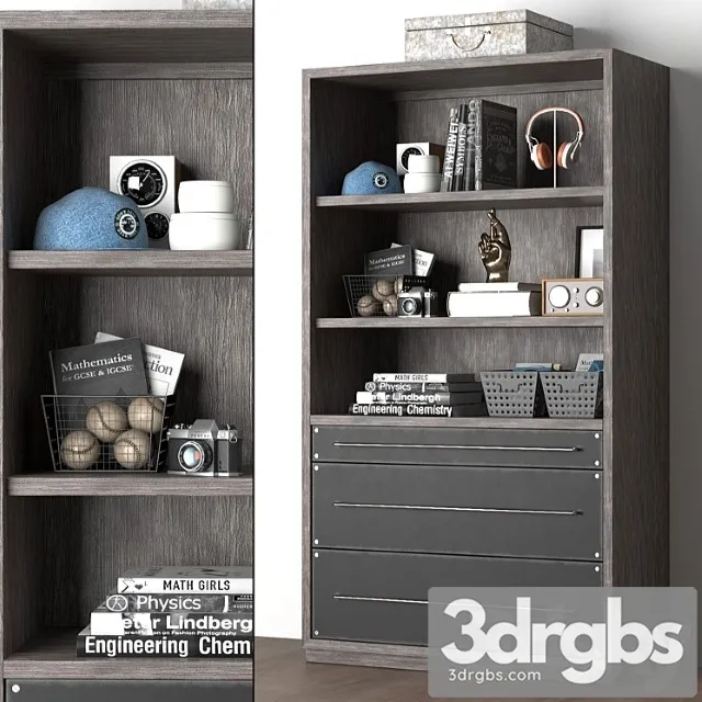 Wardrobe Colbin wide bookcase 3D Model Download