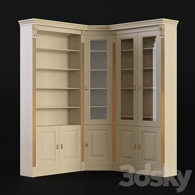 Wardrobe corner. Library. Sameba 3DModel