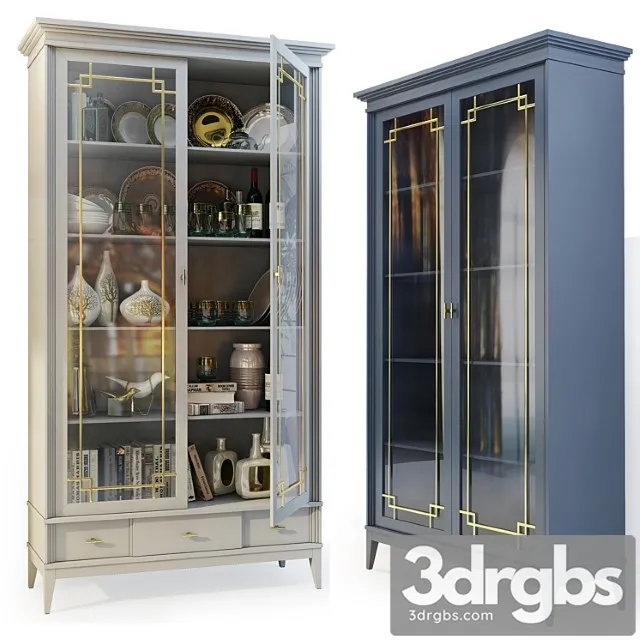 Wardrobe Double Door Showcase Showcase Manhattan 3D Model Download