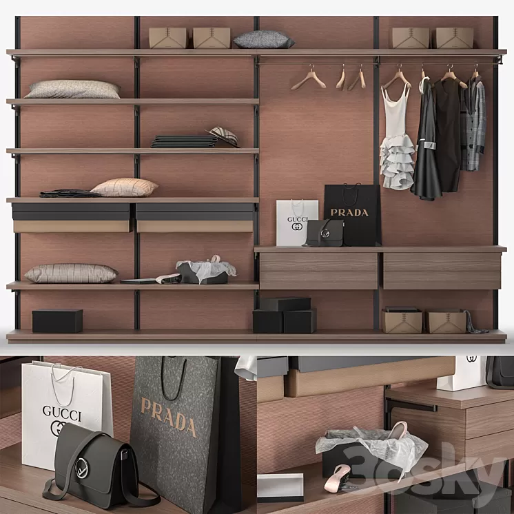 Wardrobe Dress Bold Rimadesio P2 3D Model