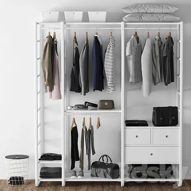 Wardrobe elvari ikea 3D Model