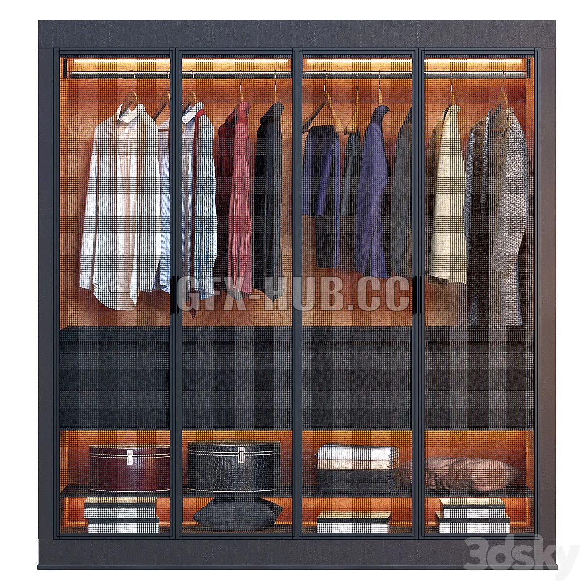 Wardrobe Eracle Dark 3D Model