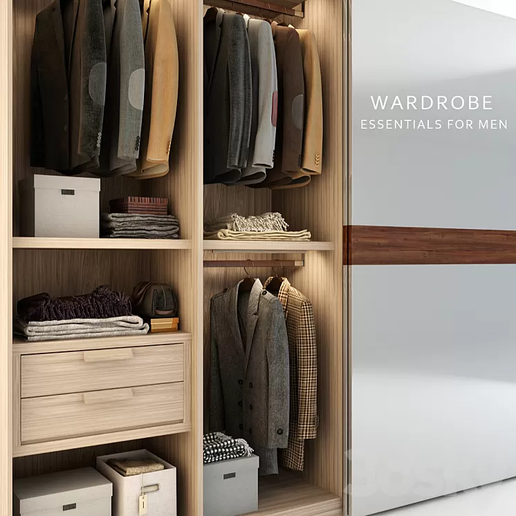 Wardrobe Essentials For Men 3D Model Wardrobe Essentials For Men 3D Model