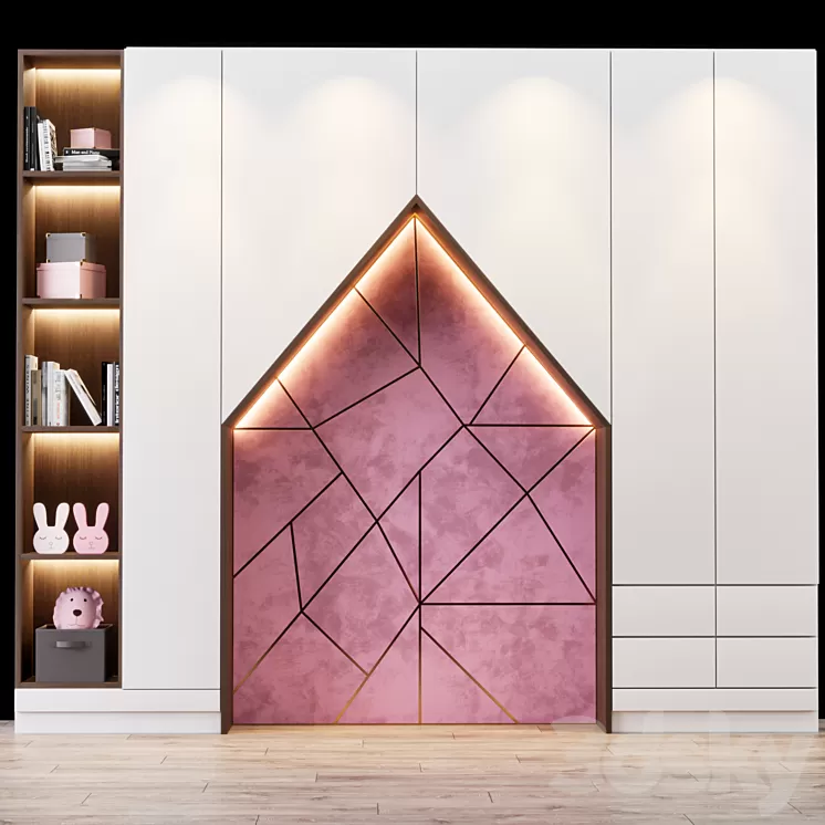 Wardrobe For Children 001 3D Model Wardrobe For Children 001 3D Model