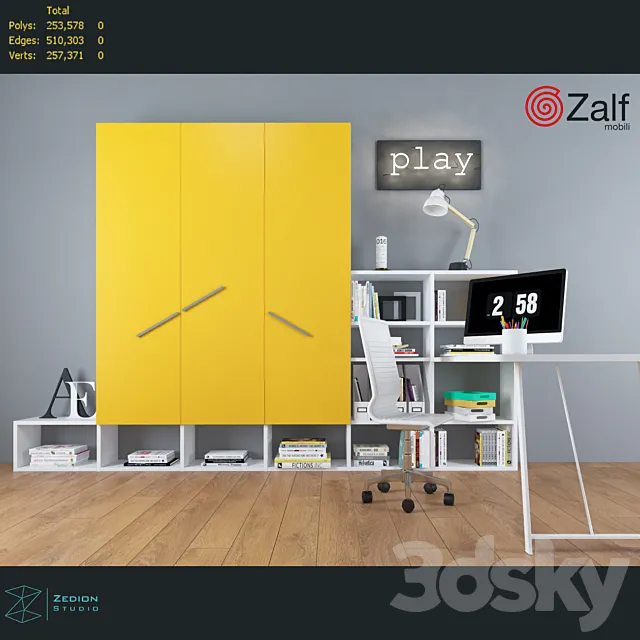 Wardrobe for kids’ bedrooms 3D Model