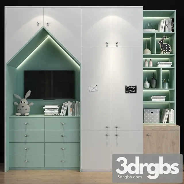 Wardrobe Furniture for a children 0210 3D Model Download