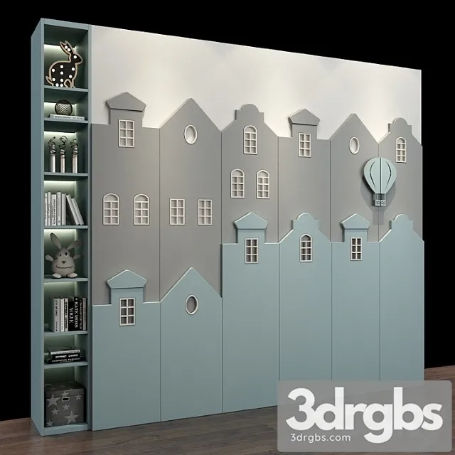 Wardrobe Furniture For A Children 0251 3D Model Download