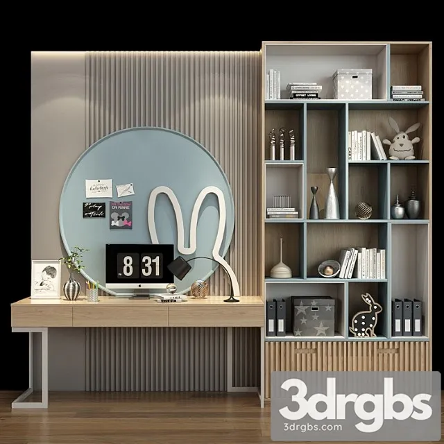 Wardrobe Furniture For A Children 0258 3D Model Download