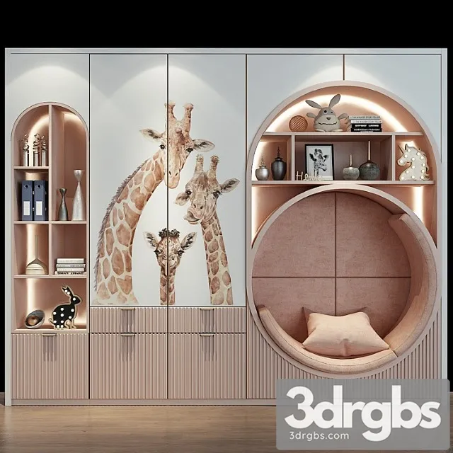 Wardrobe Furniture For A Children 0440 3D Model Download