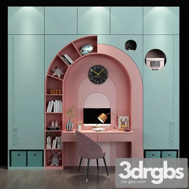 Wardrobe Furniture for a children 053 3D Model Download