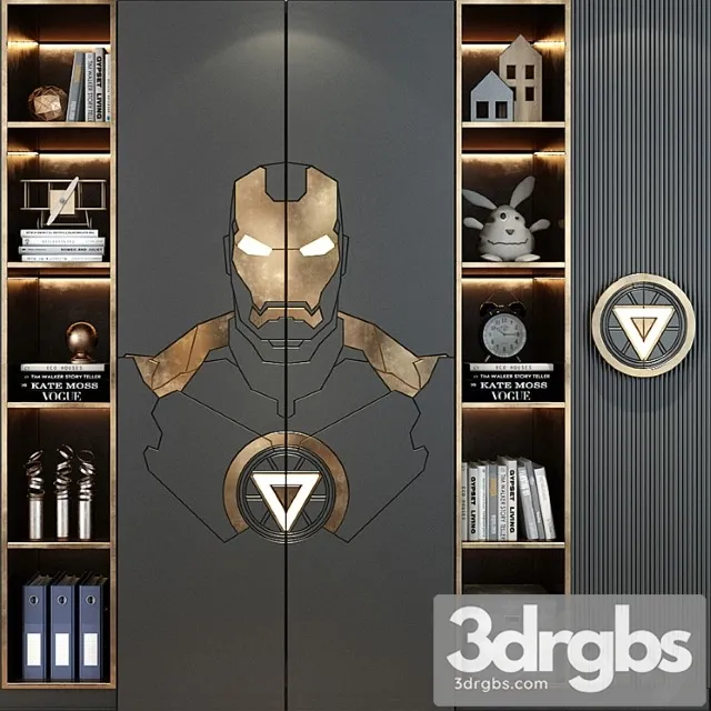 Wardrobe Furniture for children 0561- iron man 3D Model Download
