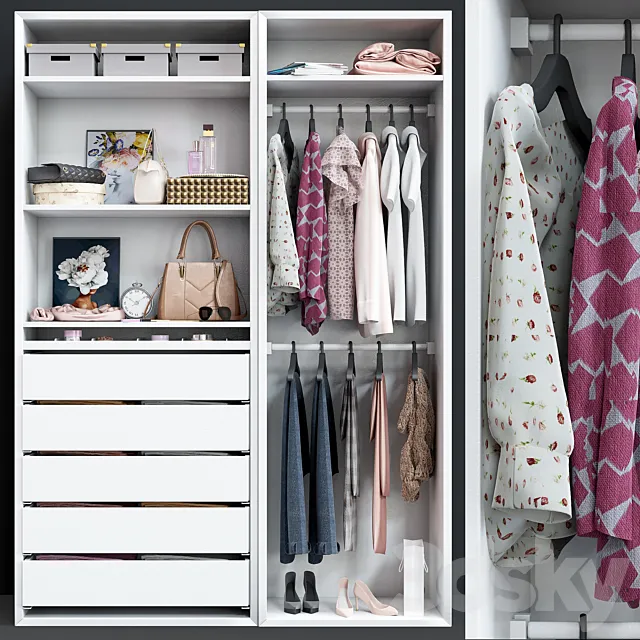 Wardrobe Ikea Pax 3D Model