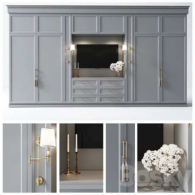 Wardrobe in the bedroom_1 3DModel Wardrobe in the bedroom_1 3DModel