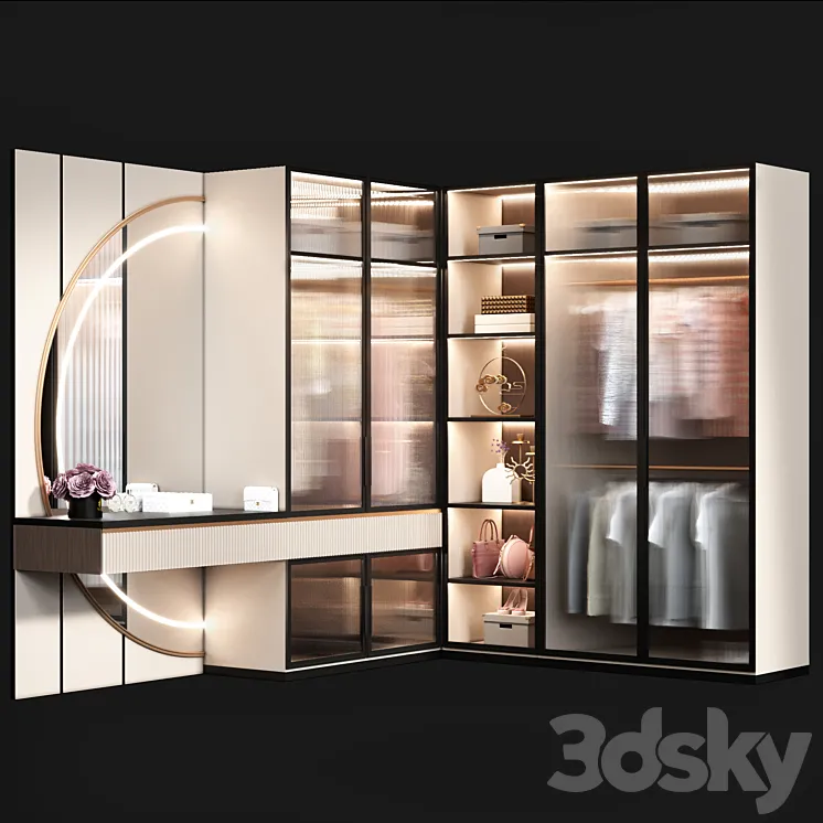 Wardrobe modern 7 3D Model Free Download