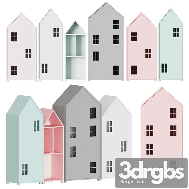 Wardrobe Nordic bookcase for children