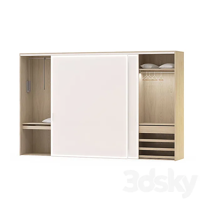 Wardrobe raumplus with illuminated doors Led 3D Model Wardrobe raumplus with illuminated doors Led 3D Model