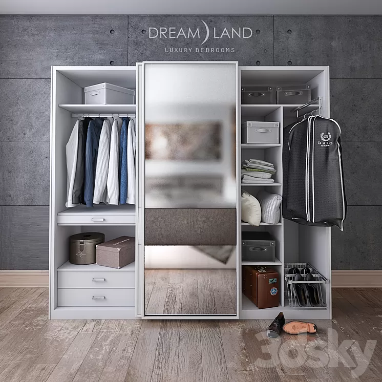 Wardrobe Sevilla with internal content 3D Model Wardrobe Sevilla with internal content 3D Model