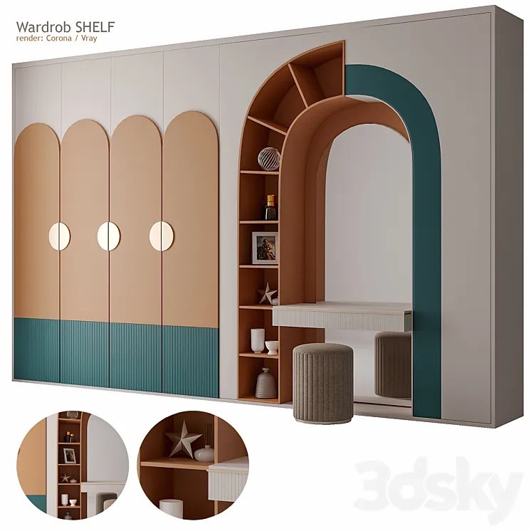 Wardrobe shelf 3D Model Free Download